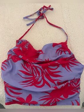Pants Store Brand Purple & Red Tropical Halter Top